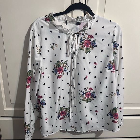 Tops - Floral Polka Dot Blouse